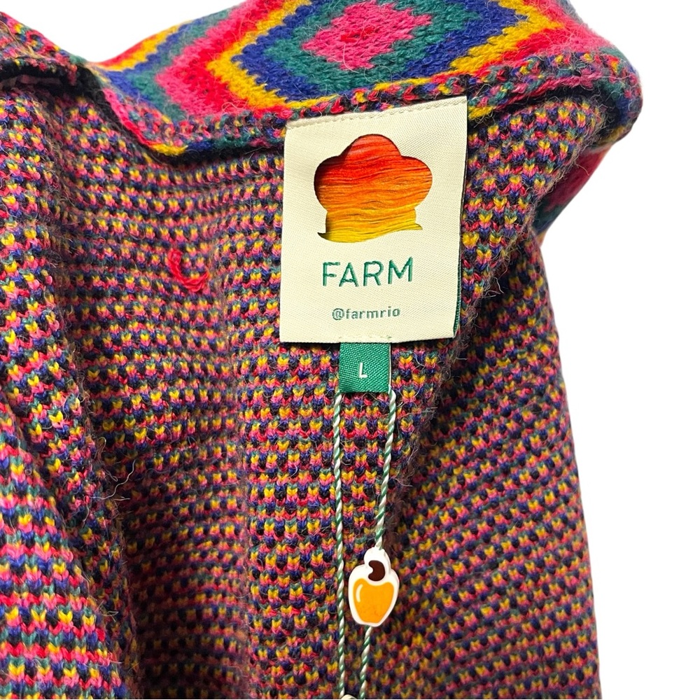 NWT FARM RIO Black Macaw Night Kimono Sweater Cardigan L - Picture 5 of 10